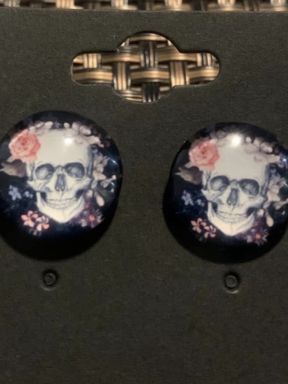 Skull Floral Earrings
